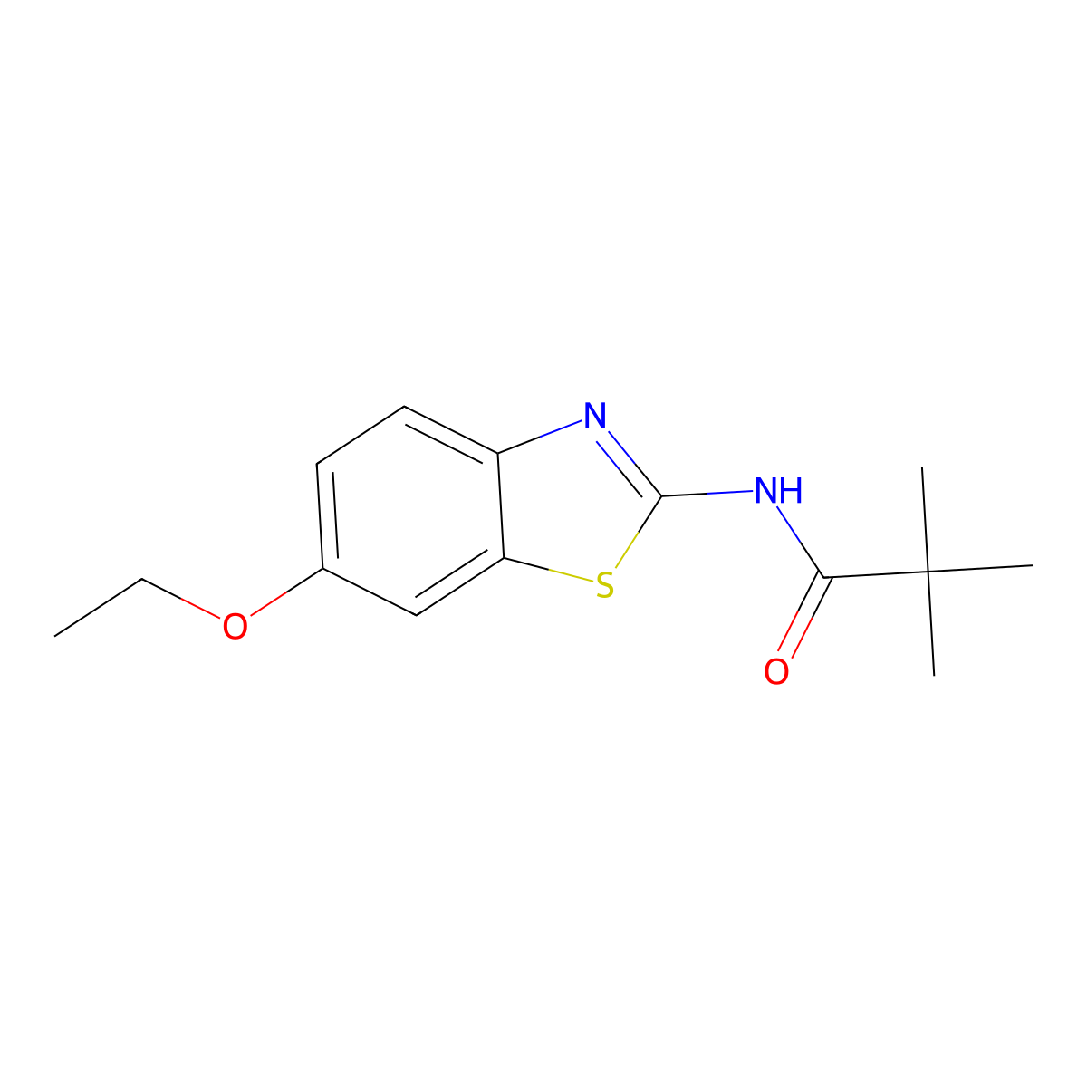 N-(6-ethoxy-1,3-benzothiazol-2-yl)-2,2-dimethylpropanamide molecular structure, CAS 300695-91-4