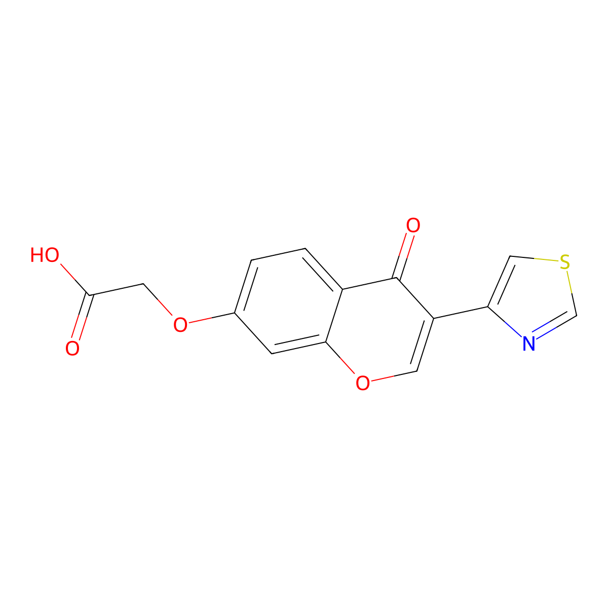 2-((4-oxo-3-(thiazol-4-yl)-4H-chromen-7-yl)oxy)acetic acid molecular structure, CAS 300696-06-4