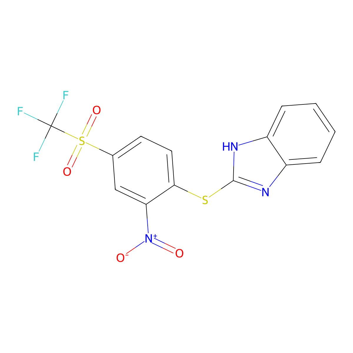 2-[2-nitro-4-(trifluoromethylsulfonyl)phenyl]sulfanyl-1H-benzimidazole molecular structure, CAS 300696-27-9