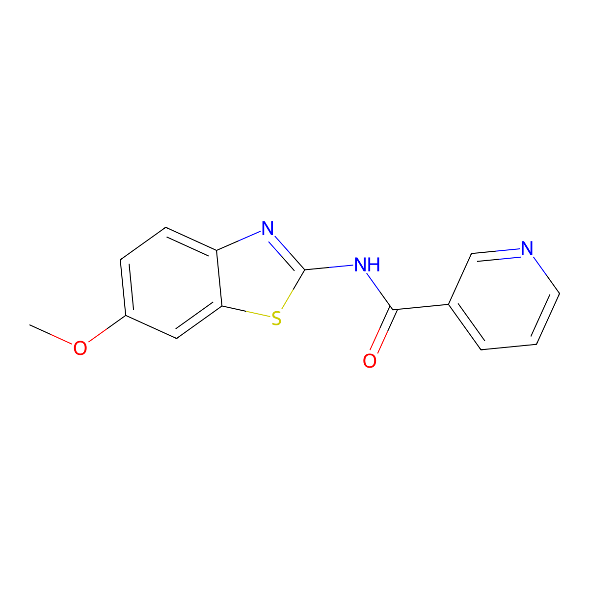 N-(6-methoxy-1,3-benzothiazol-2-yl)pyridine-3-carboxamide molecular structure, CAS 300697-10-3