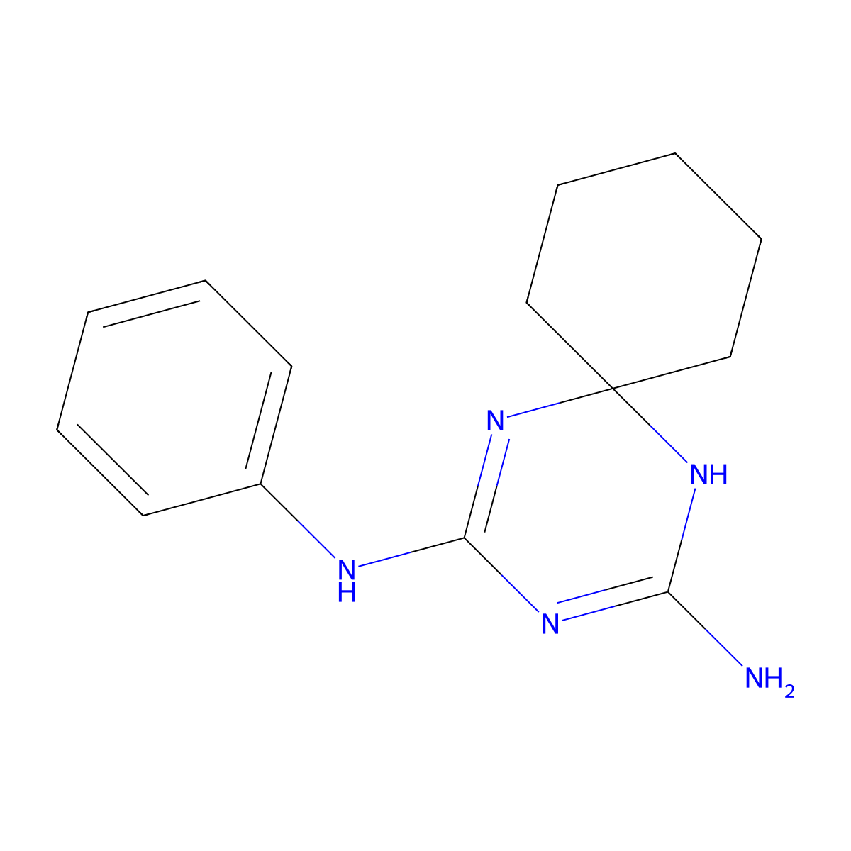 N2-phenyl-1,3,5-triazaspiro(5.5)undeca-1,3-diene-2,4-diamine molecular structure, CAS 300697-12-5