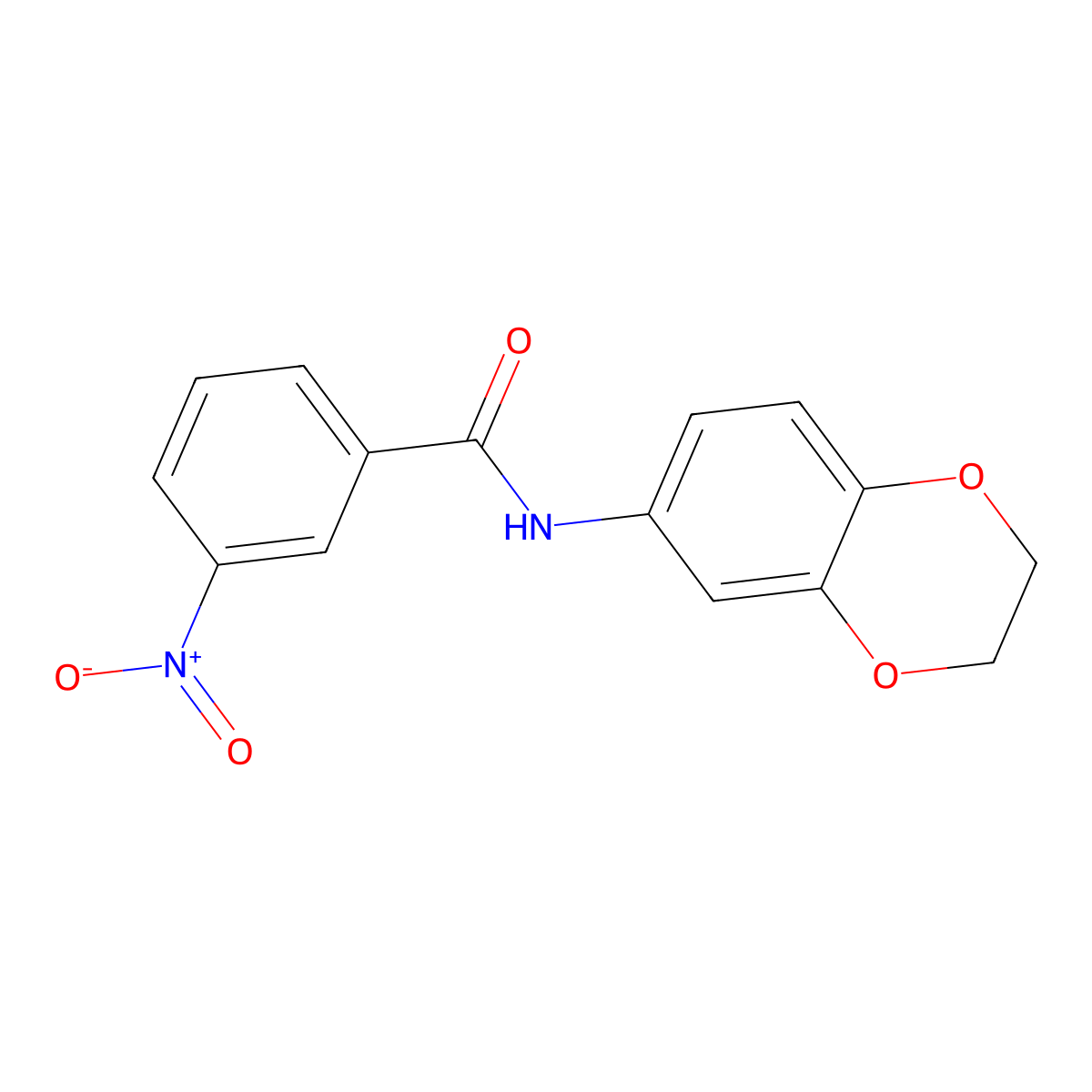 N-(2,3-dihydro-1,4-benzodioxin-6-yl)-3-nitrobenzamide molecular structure, CAS 300697-37-4