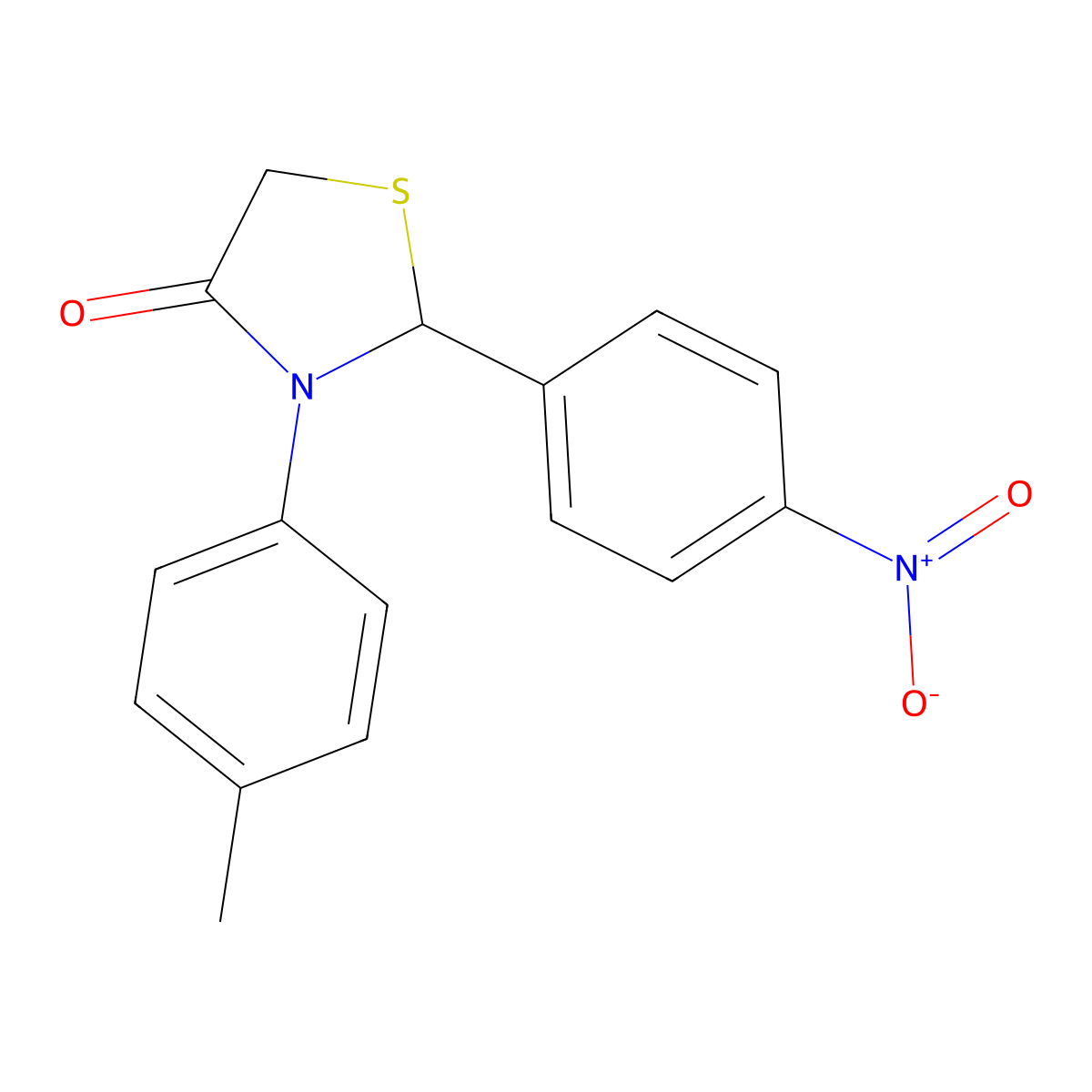 3-(4-Methylphenyl)-2-(4-nitrophenyl)-1,3-thiazolidin-4-one molecular structure, CAS 300698-10-6