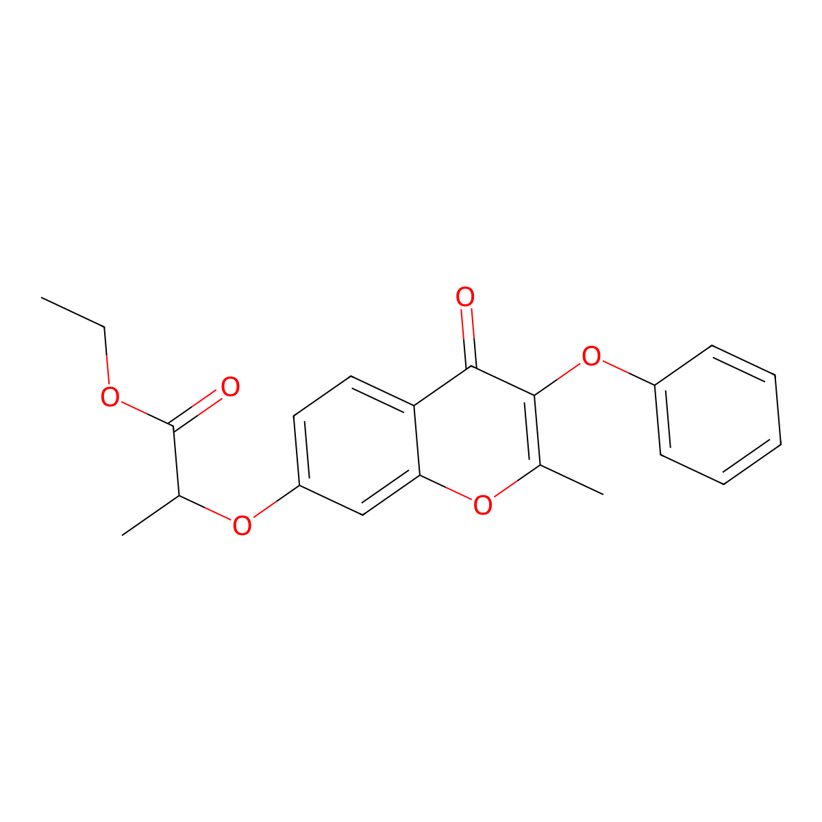 ethyl 2-[(2-methyl-4-oxo-3-phenoxy-4H-chromen-7-yl)oxy]propanoate molecular structure, CAS 300698-23-1