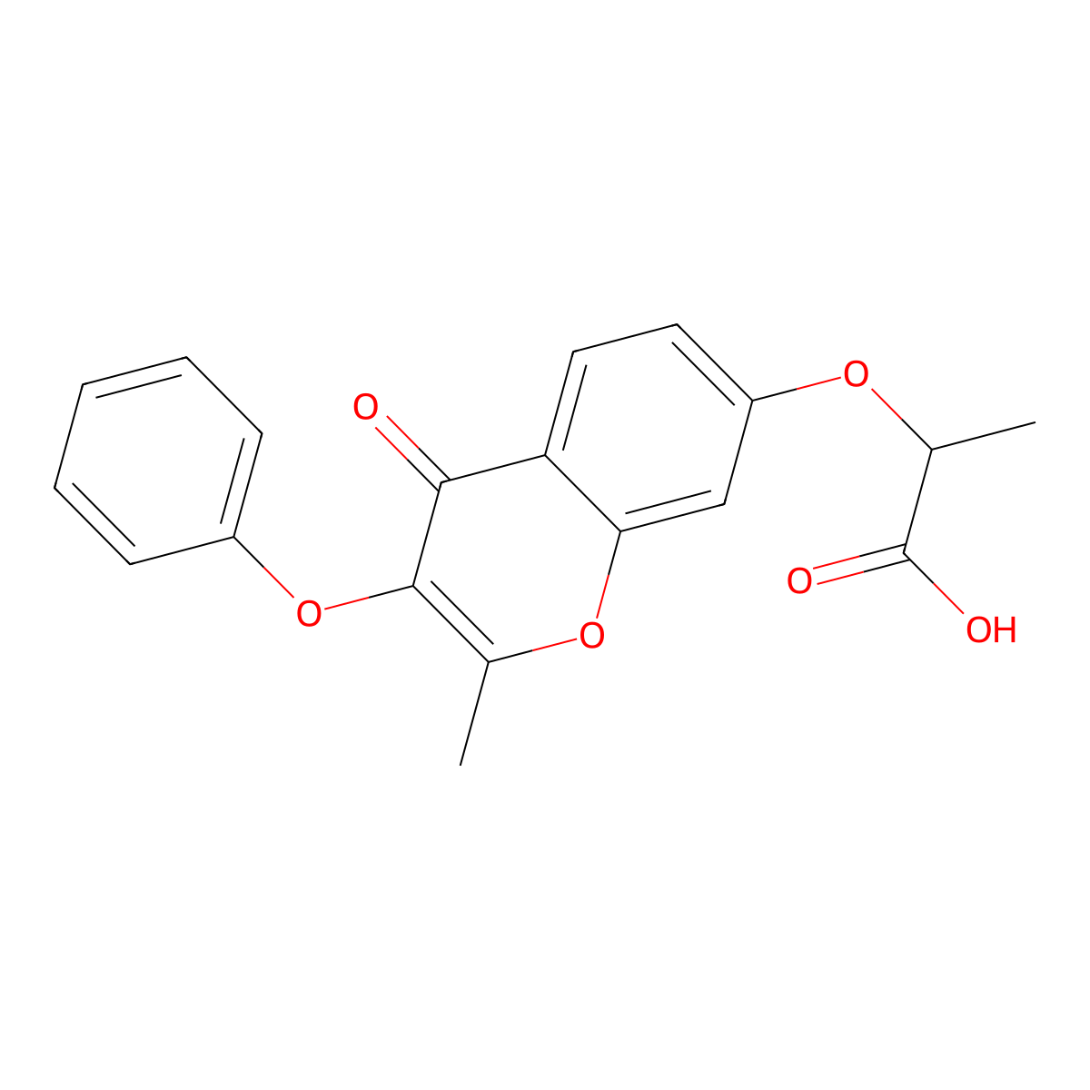 2-[(2-methyl-4-oxo-3-phenoxy-4H-chromen-7-yl)oxy]propanoic acid molecular structure, CAS 300698-36-6
