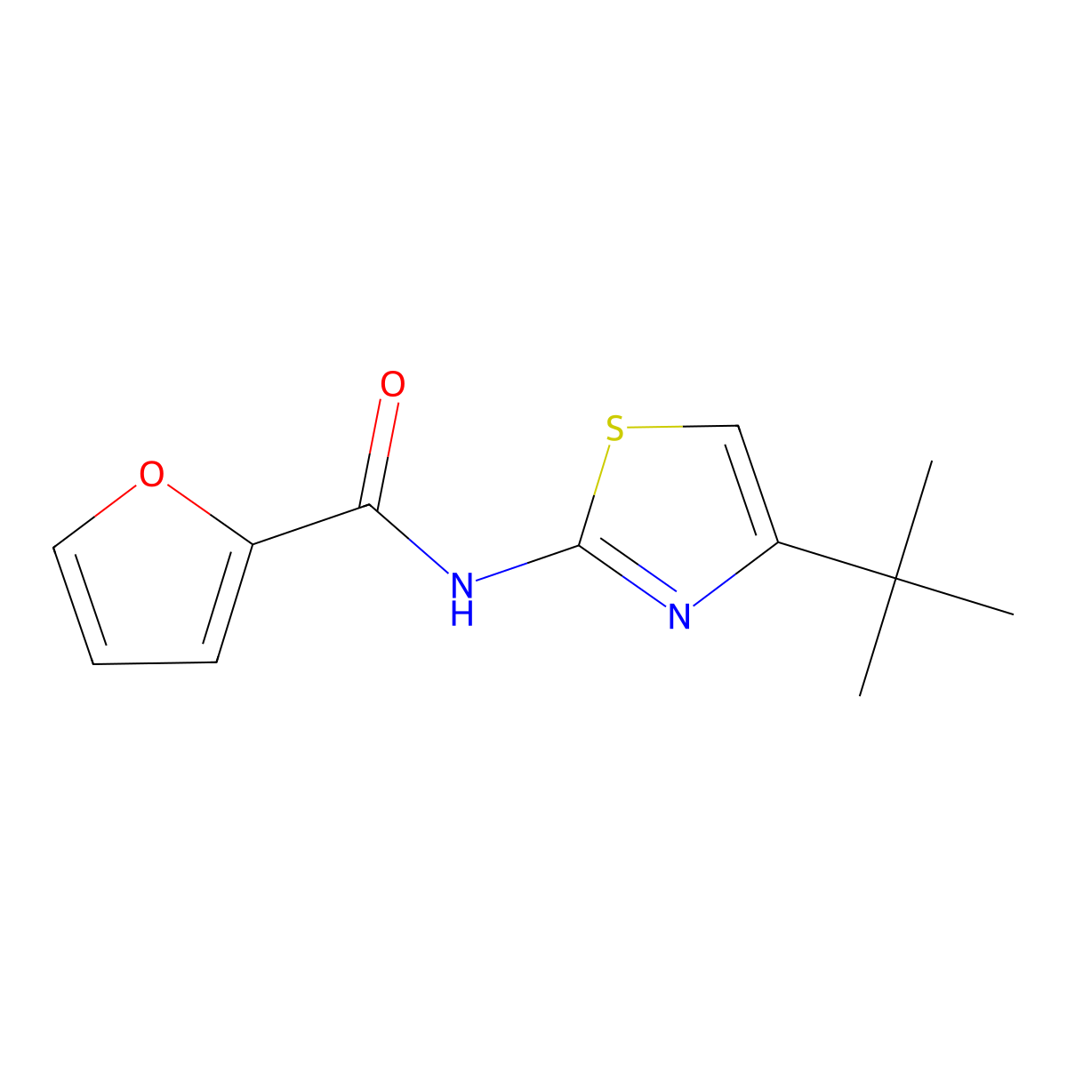 N-(4-(tert-Butyl)thiazol-2-yl)furan-2-carboxamide molecular structure, CAS 300698-38-8