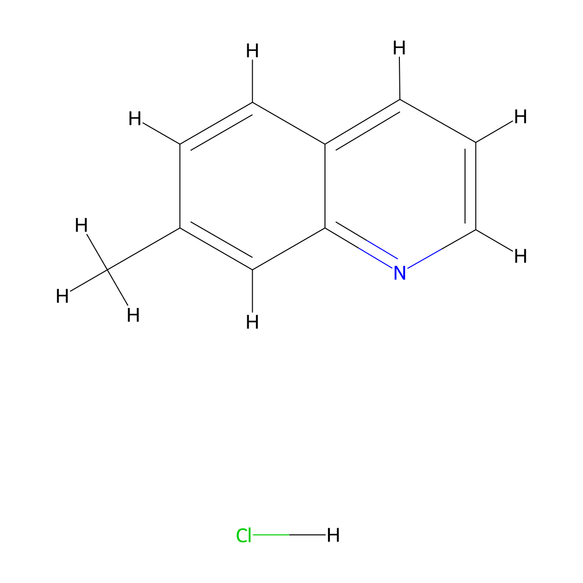 7-Methylquinoline hydrochloride molecular structure, CAS 3007-42-9