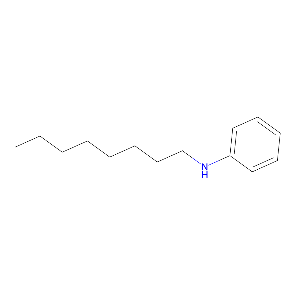 N-Octylaniline molecular structure, CAS 3007-71-4