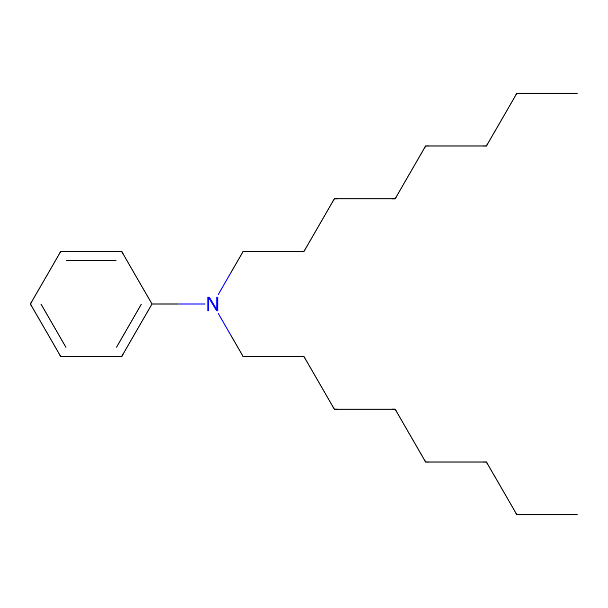 N,N-Dioctylaniline molecular structure, CAS 3007-75-8