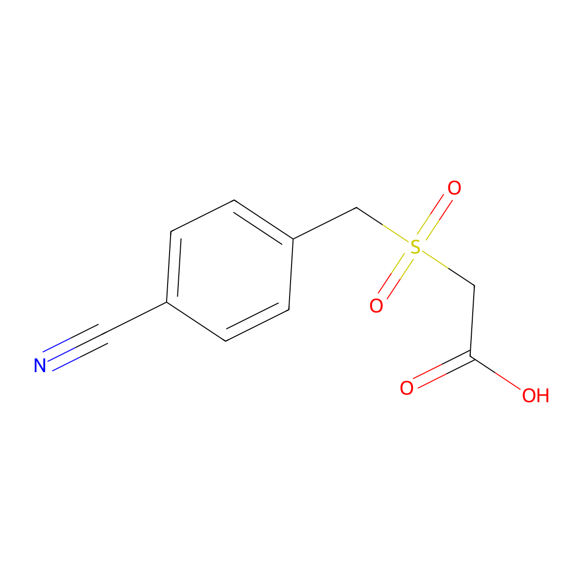 2-[(4-Cyanophenyl)methanesulfonyl]acetic acid molecular structure, CAS 300700-05-4