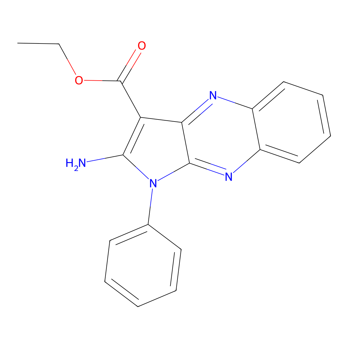 ethyl 2-amino-1-phenyl-1H-pyrrolo[2,3-b]quinoxaline-3-carboxylate molecular structure, CAS 300700-41-8