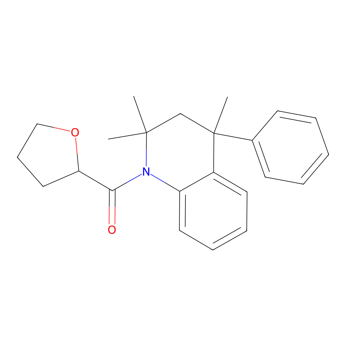oxolan-2-yl-(2,2,4-trimethyl-4-phenyl-3H-quinolin-1-yl)methanone molecular structure, CAS 300700-47-4