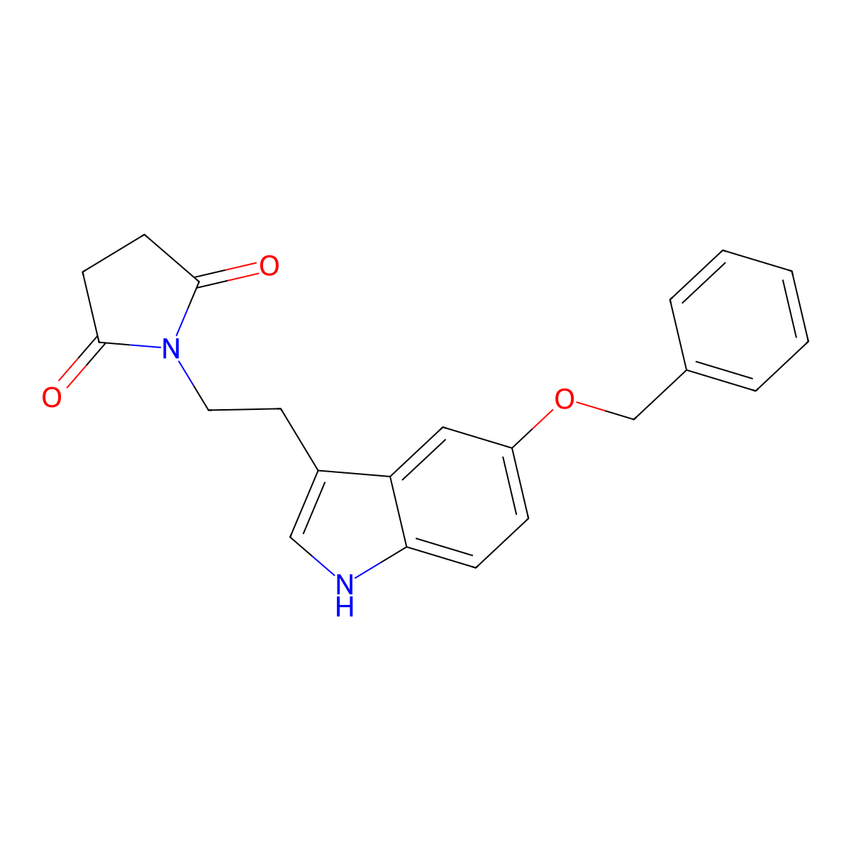 1-{2-[5-(benzyloxy)-1H-indol-3-yl]ethyl}pyrrolidine-2,5-dione molecular structure, CAS 300700-58-7