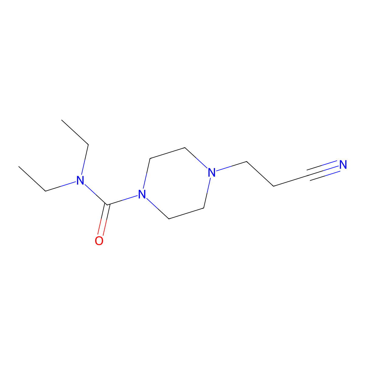 4-(2-cyanoethyl)-N,N-diethylpiperazine-1-carboxamide molecular structure, CAS 300700-71-4