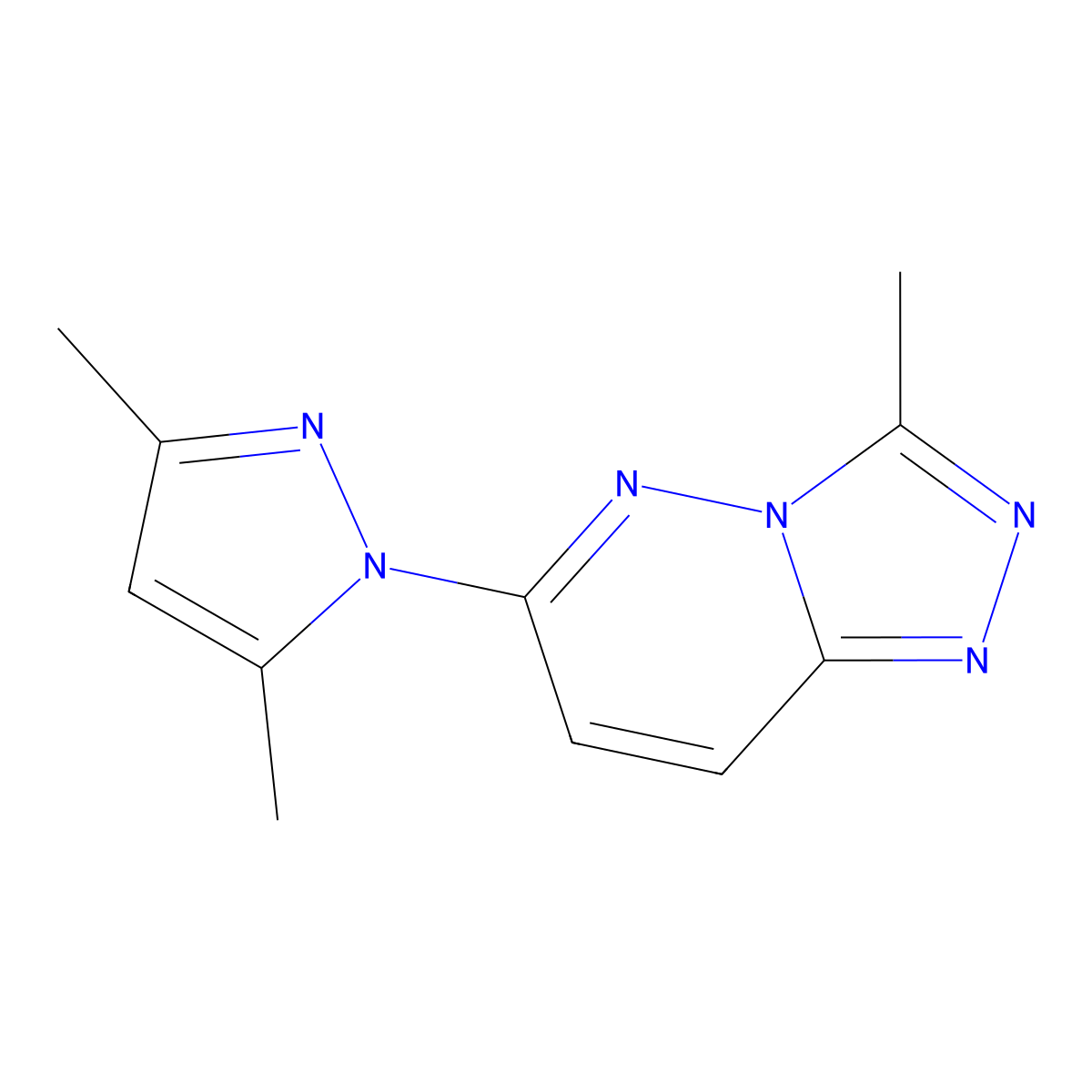 6-(3,5-Dimethylpyrazol-1-yl)-3-methyl-[1,2,4]triazolo[4,3-b]pyridazine molecular structure, CAS 300700-82-7