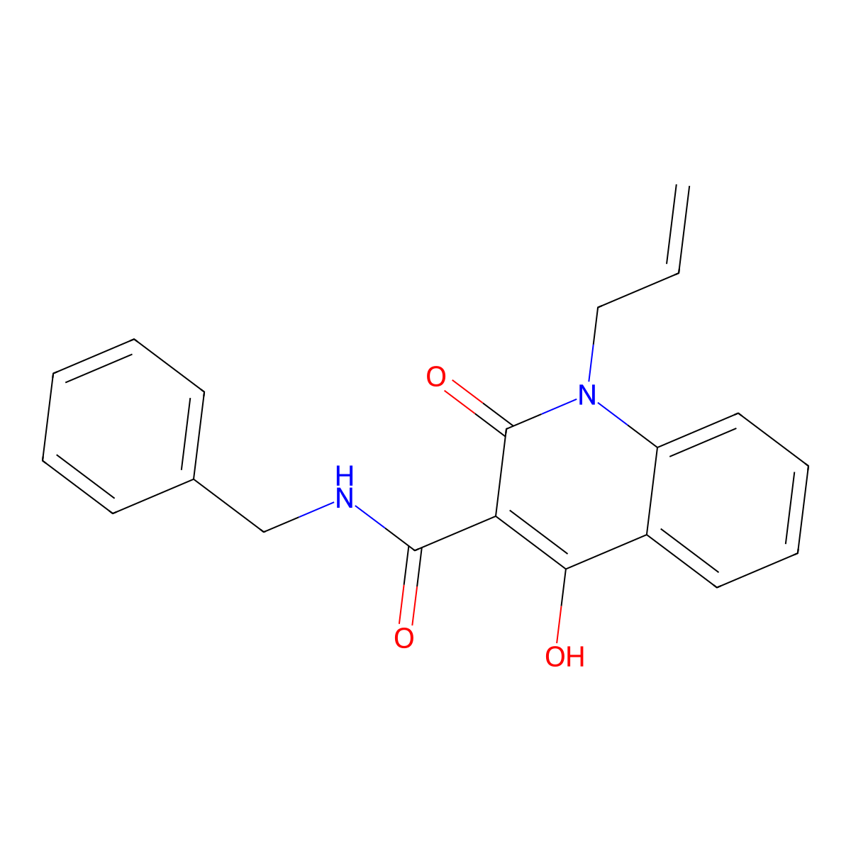 1-Allyl-N-benzyl-4-hydroxy-2-oxo-1,2-dihydroquinoline-3-carboxamide molecular structure, CAS 300700-83-8