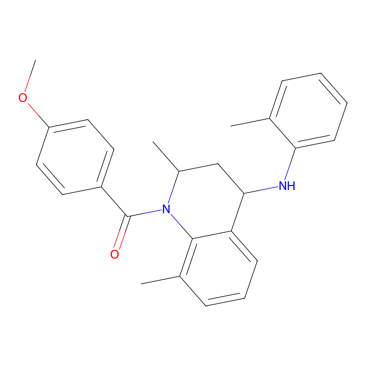 [2,8-dimethyl-4-(2-methylanilino)-3,4-dihydro-2H-quinolin-1-yl]-(4-methoxyphenyl)methanone molecular structure, CAS 300701-55-7