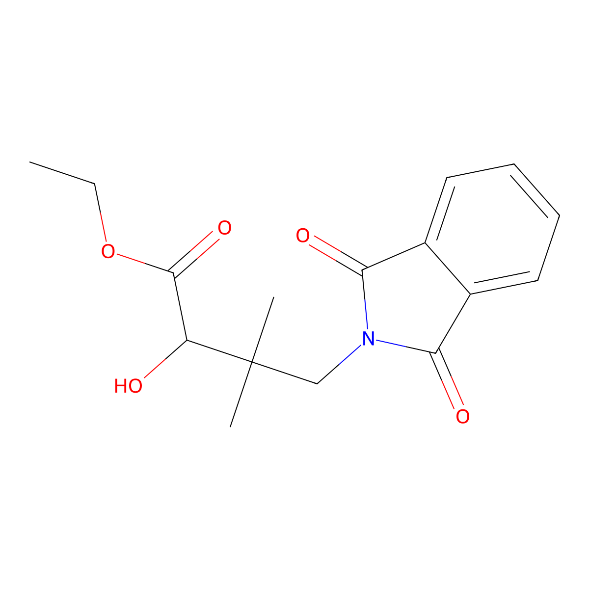 Ethyl 4-(1,3-dioxoisoindolin-2-yl)-2-hydroxy-3,3-dimethylbutanoate molecular structure, CAS 300702-37-8