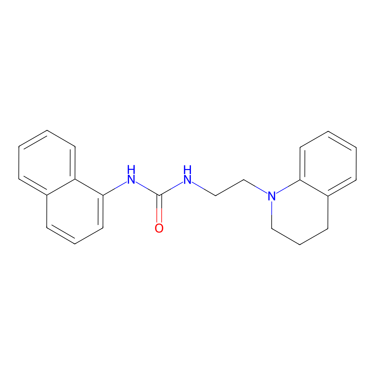 1-[2-(3,4-dihydro-2H-quinolin-1-yl)ethyl]-3-naphthalen-1-ylurea molecular structure, CAS 300702-43-6