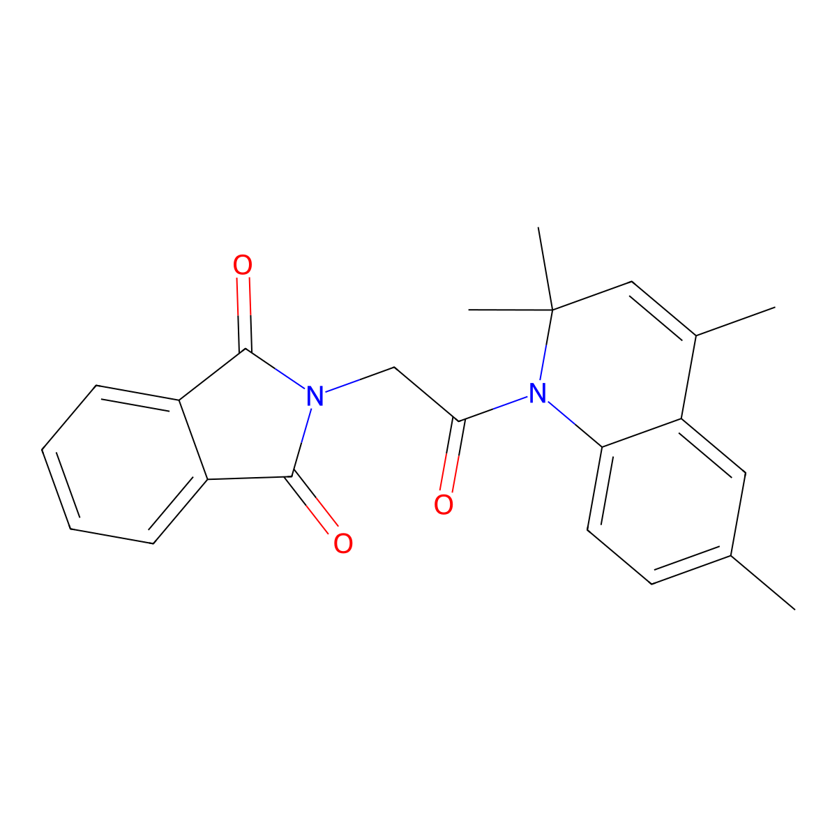 2-[2-Oxo-2-(2,2,4,6-tetramethyl-1-quinolinyl)ethyl]isoindole-1,3-dione molecular structure, CAS 300702-88-9