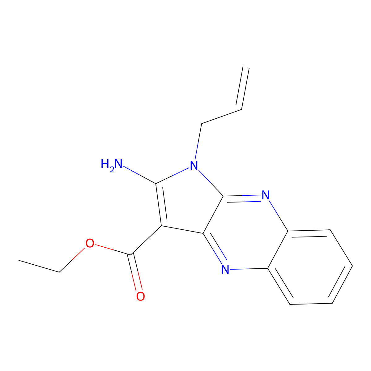 ethyl 2-amino-1-(prop-2-en-1-yl)-1H-pyrrolo[2,3-b]quinoxaline-3-carboxylate molecular structure, CAS 300703-61-1