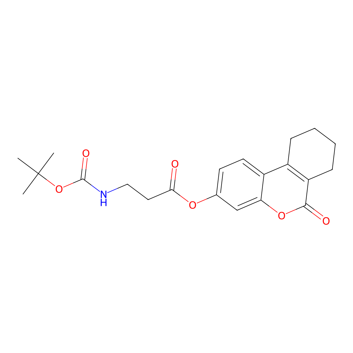 (6-Oxo-7,8,9,10-tetrahydrobenzo[c]chromen-3-yl) 3-[(2-methylpropan-2-yl)oxycarbonylamino]propanoate molecular structure, CAS 300704-72-7