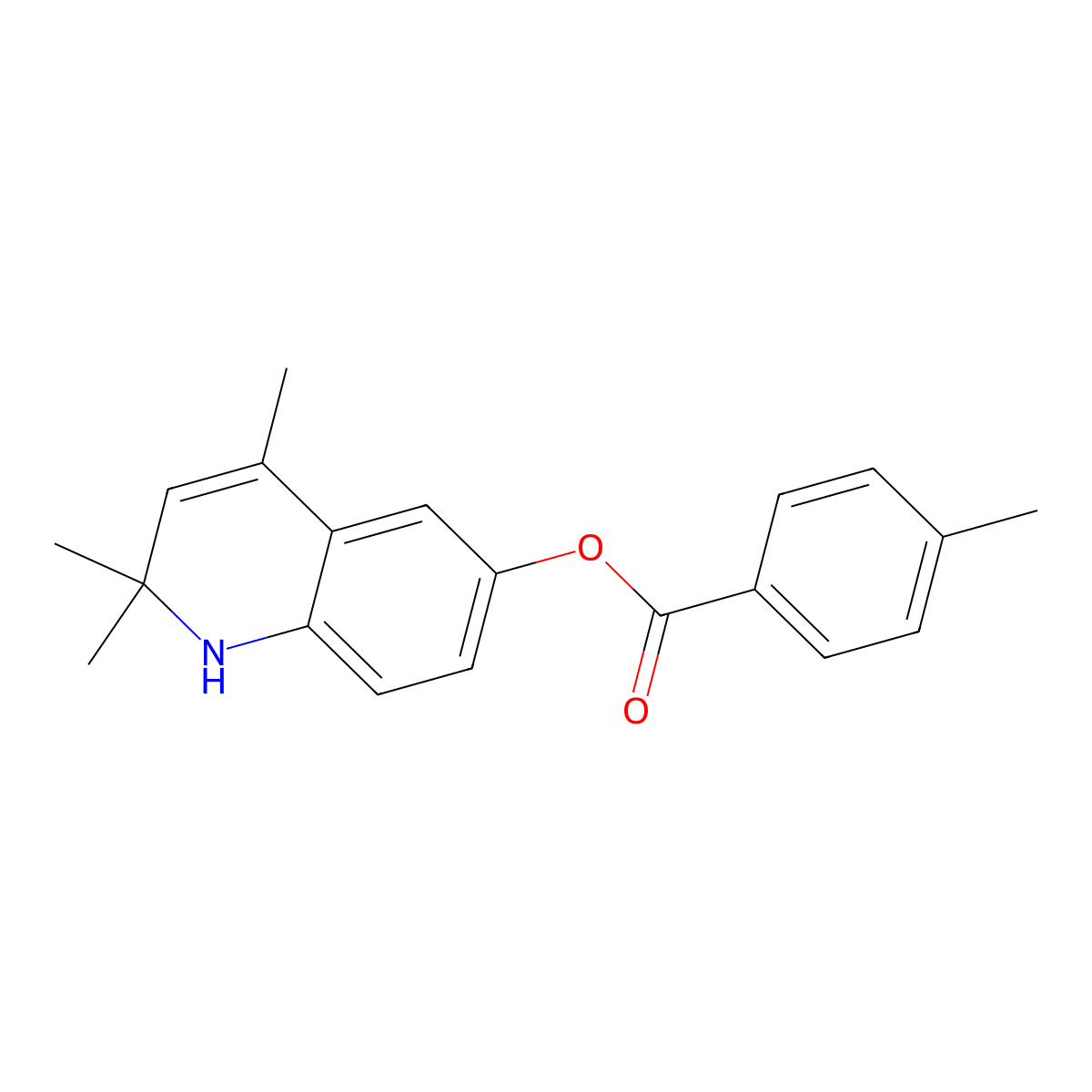2,2,4-Trimethyl-1,2-dihydroquinolin-6-yl 4-methylbenzoate molecular structure, CAS 300704-90-9