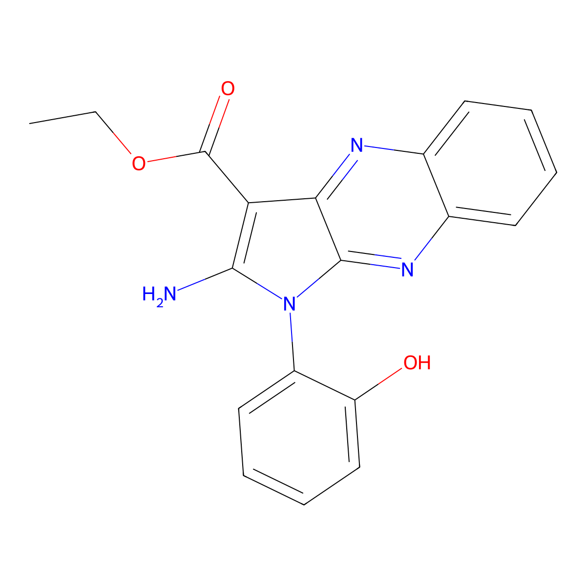ethyl 2-amino-1-(2-hydroxyphenyl)-1H-pyrrolo[2,3-b]quinoxaline-3-carboxylate molecular structure, CAS 300705-02-6
