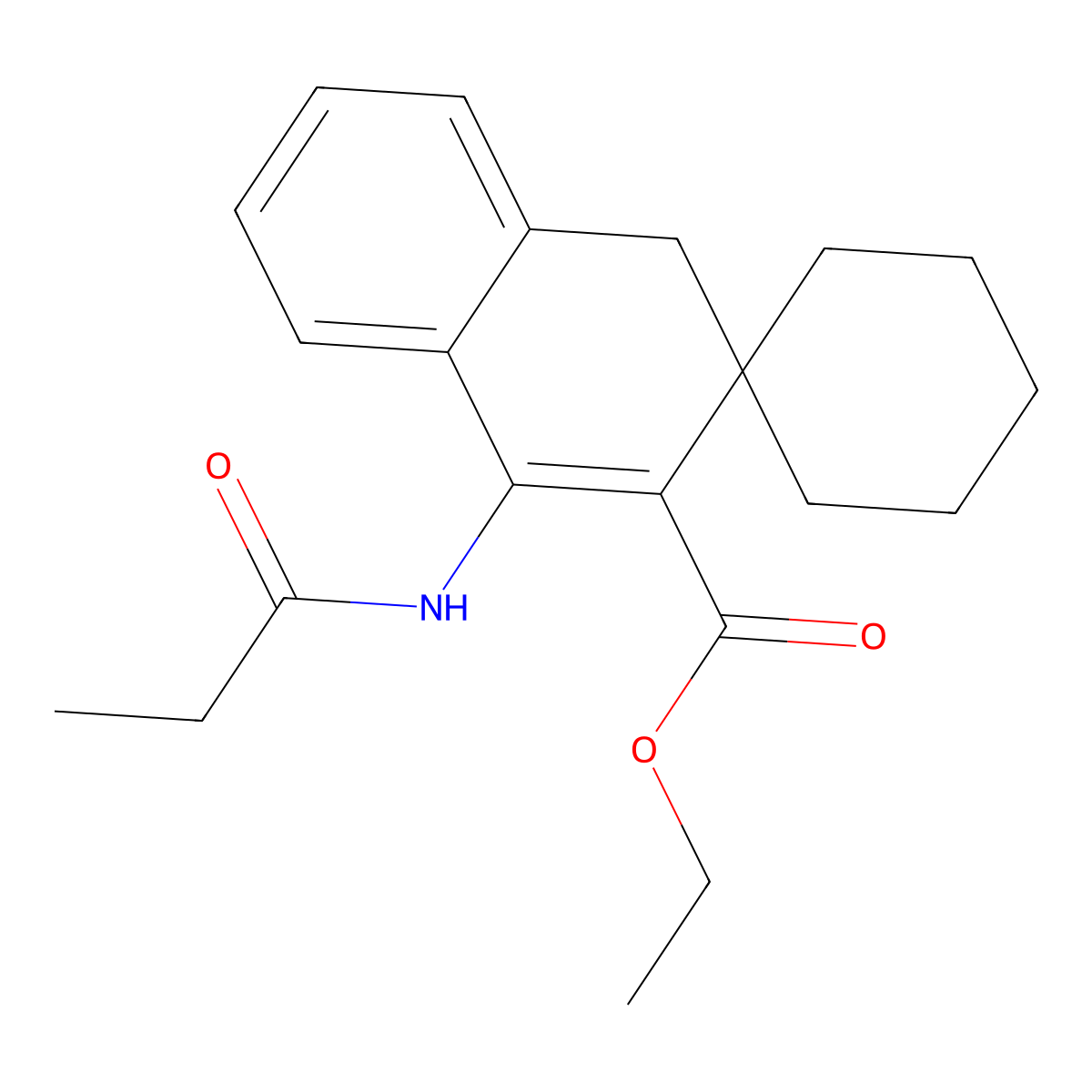 Ethyl 1'-(propionylamino)-3',4'-dihydrospiro(cyclohexane-1,3'-naphthalene)-2'-carboxylate molecular structure, CAS 300705-48-0