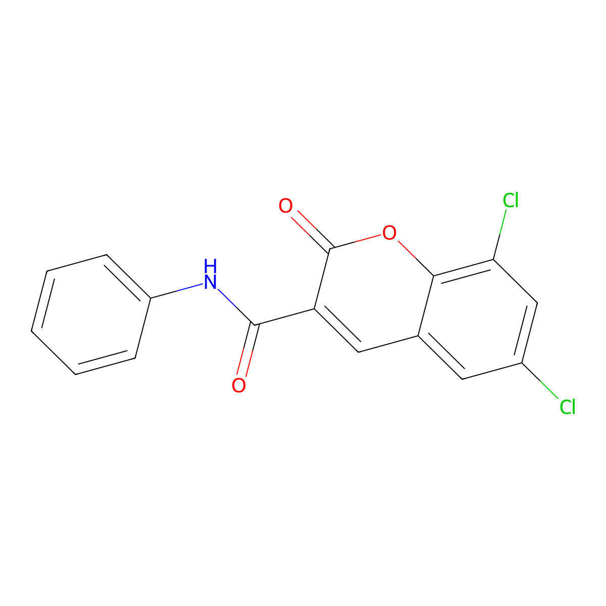 6,8-dichloro-2-oxo-N-phenyl-2H-chromene-3-carboxamide molecular structure, CAS 300706-69-8