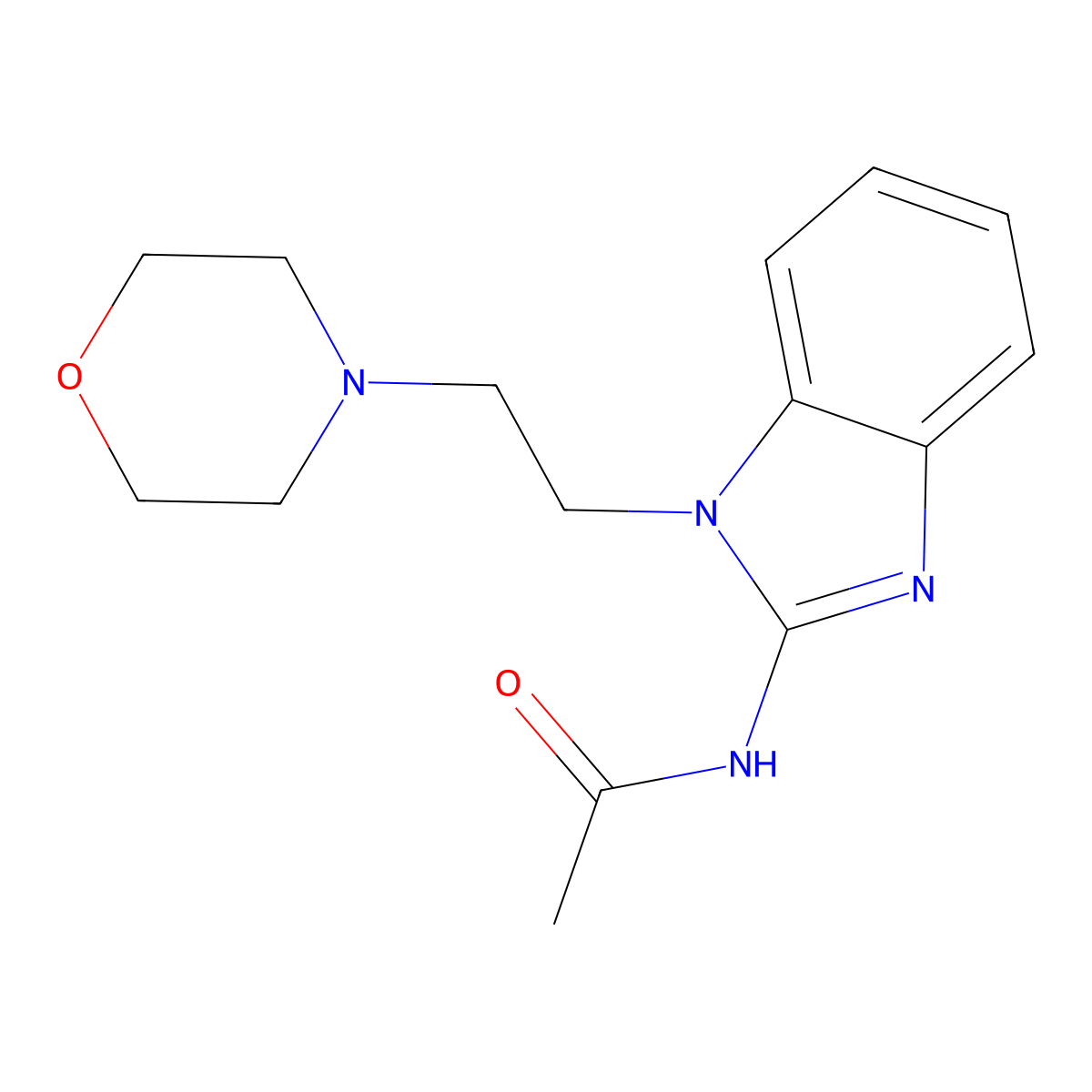 N-{1-[2-(4-morpholinyl)ethyl]-1H-benzimidazol-2-yl}acetamide molecular structure, CAS 300706-91-6