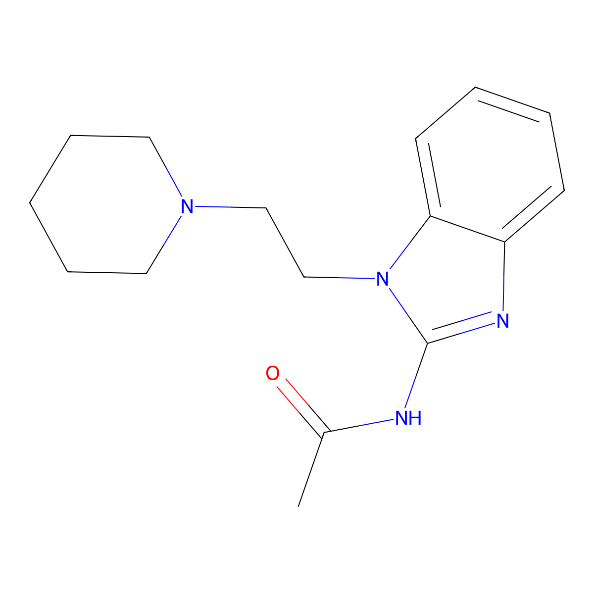 N-[1-(2-piperidin-1-ylethyl)benzimidazol-2-yl]acetamide molecular structure, CAS 300706-92-7