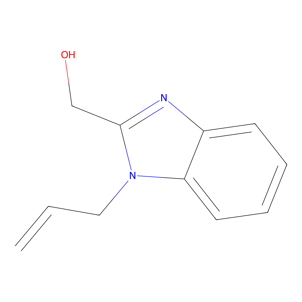 (1-Allyl-1H-benzoimidazol-2-yl)-methanol molecular structure, CAS 300706-95-0