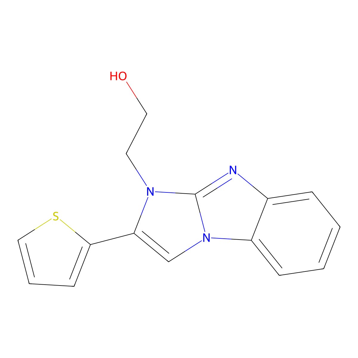 2-(2-Thiophen-2-ylimidazo[1,2-a]benzimidazol-3-yl)ethanol molecular structure, CAS 300707-02-2