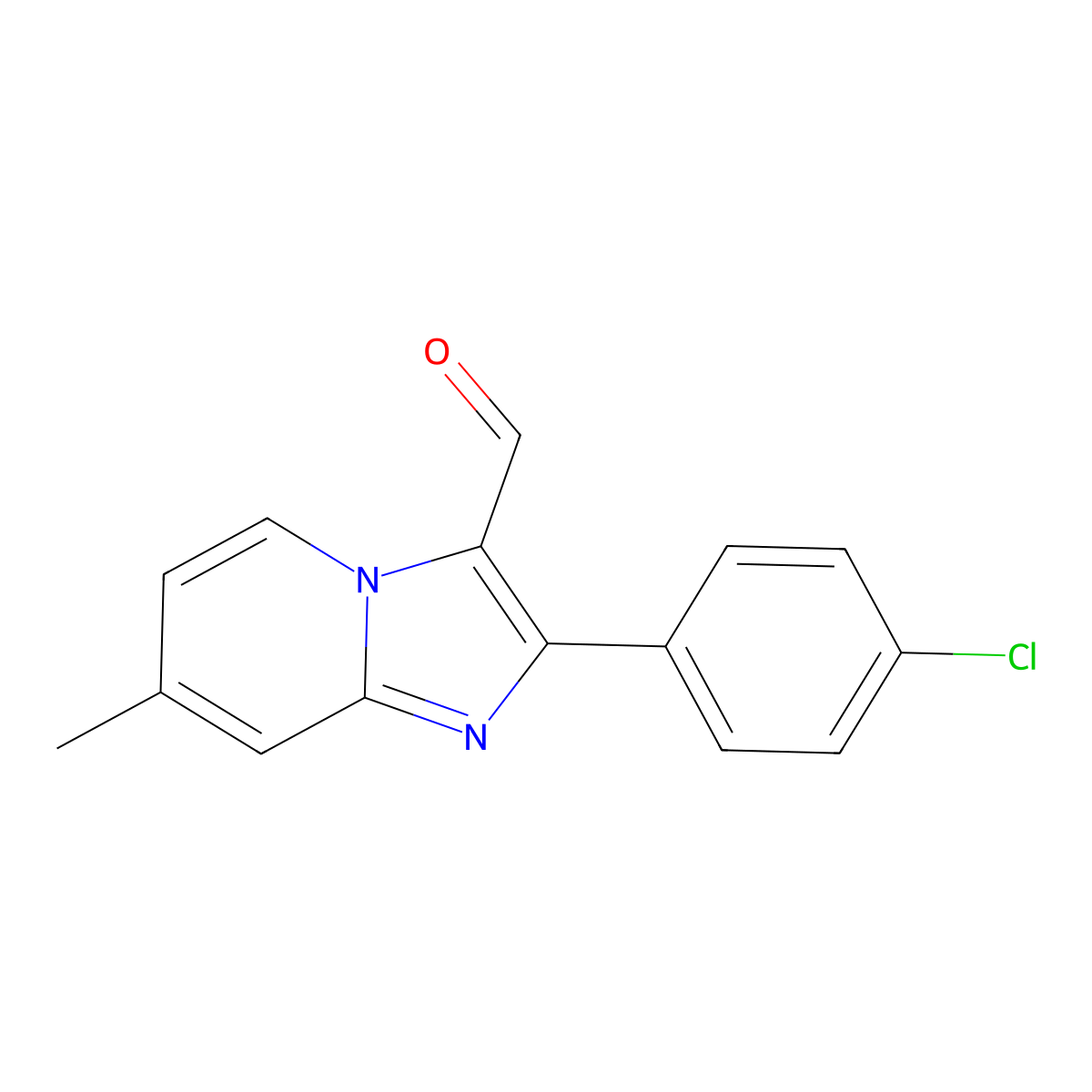 2-(4-Chlorophenyl)-7-methylimidazo[1,2-a]pyridine-3-carbaldehyde molecular structure, CAS 300708-61-6