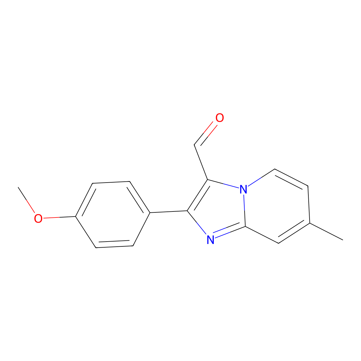 2-(4-Methoxyphenyl)-7-methylimidazo[1,2-a]pyridine-3-carbaldehyde molecular structure, CAS 300708-62-7
