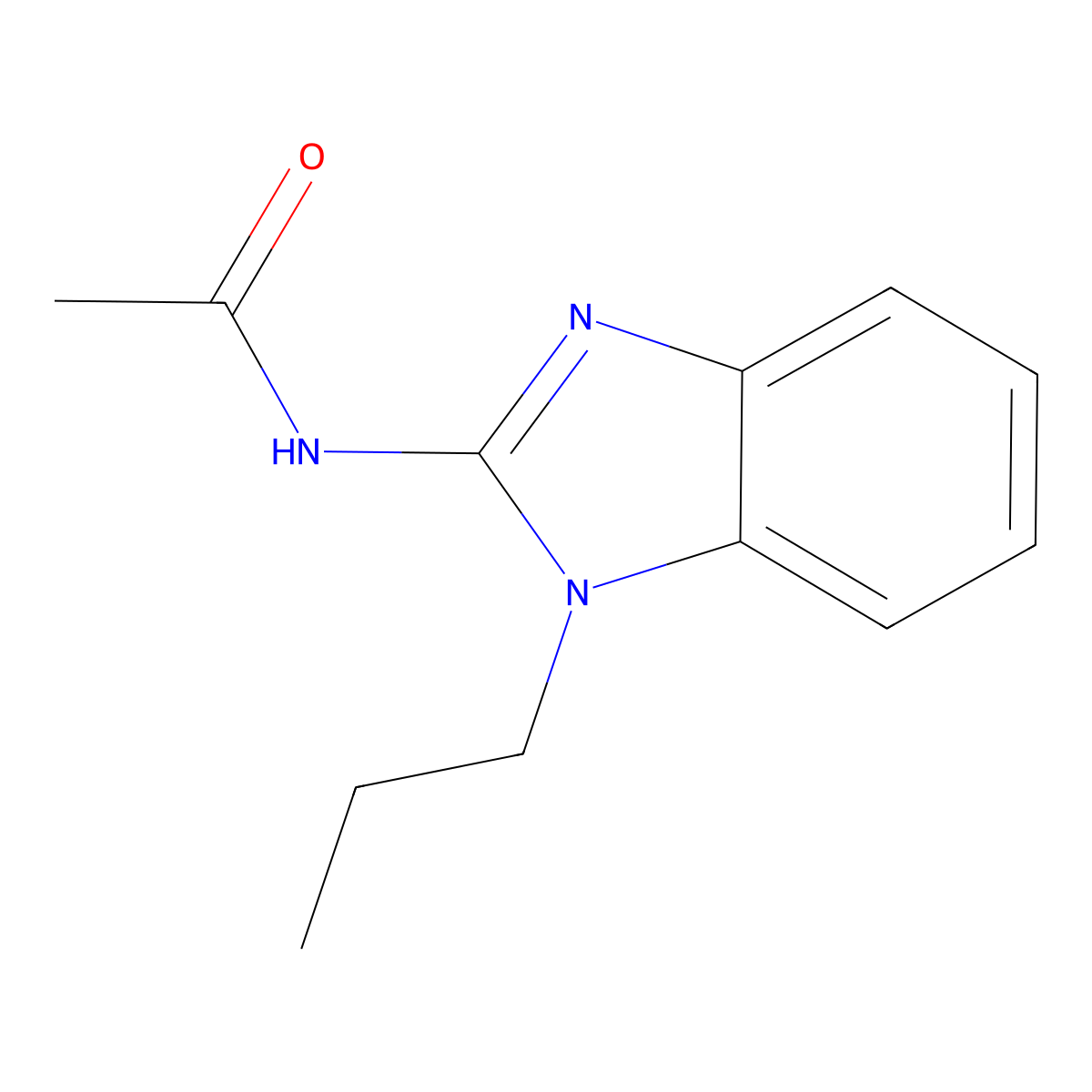 N-(1-propylbenzimidazol-2-yl)acetamide molecular structure, CAS 300708-64-9