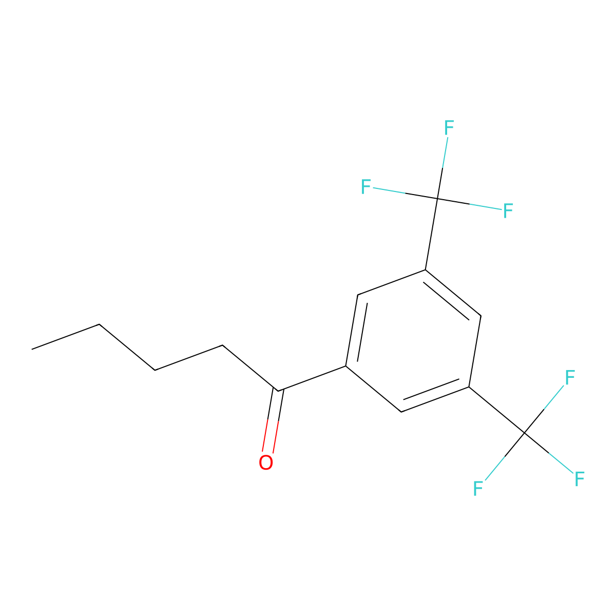 1-[3,5-Bis(trifluoromethyl)phenyl]pentan-1-one molecular structure, CAS 30071-94-4