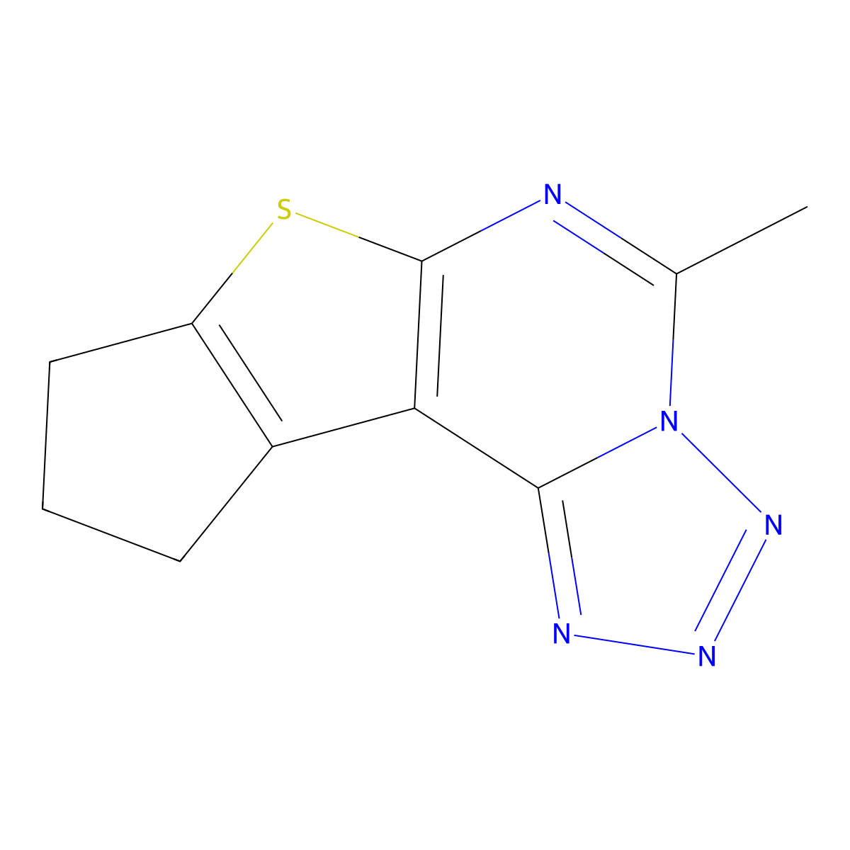 7-Methyl-10-thia-3,4,5,6,8-pentaazatetracyclo[7.6.0.0^{2,6}.0^{11,15}]pentadeca-1(9),2,4,7,11(15)-pentaene molecular structure, CAS 300712-41-8