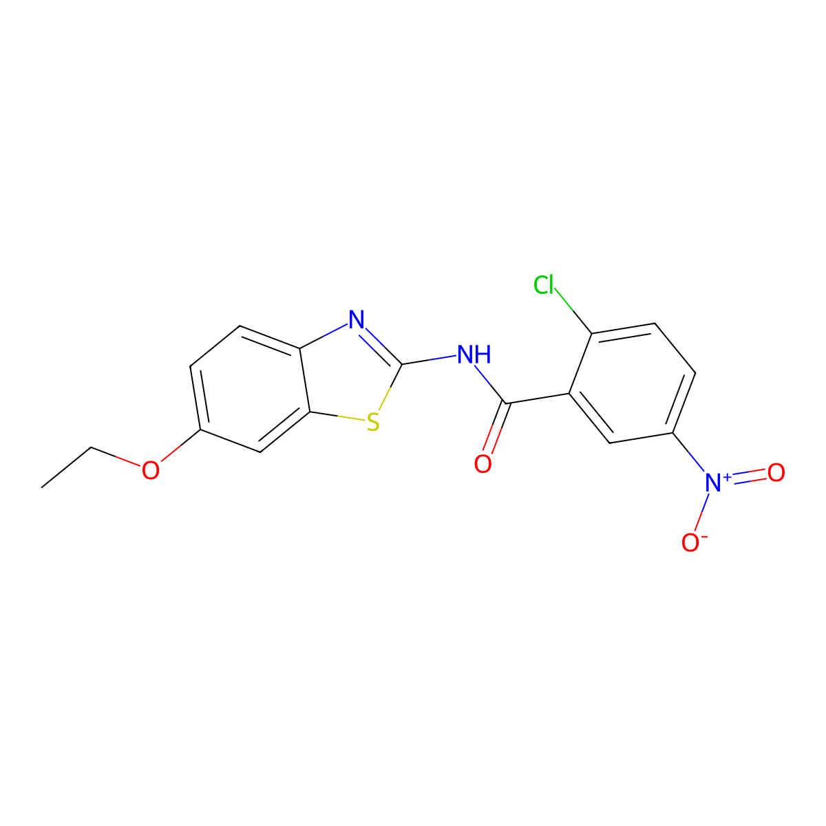 2-chloro-N-(6-ethoxy-1,3-benzothiazol-2-yl)-5-nitrobenzamide molecular structure, CAS 300712-65-6