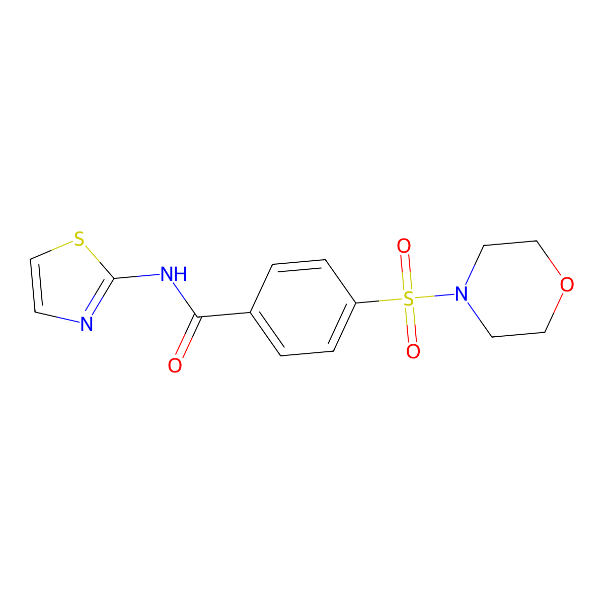 4-morpholin-4-ylsulfonyl-N-(1,3-thiazol-2-yl)benzamide molecular structure, CAS 300712-71-4