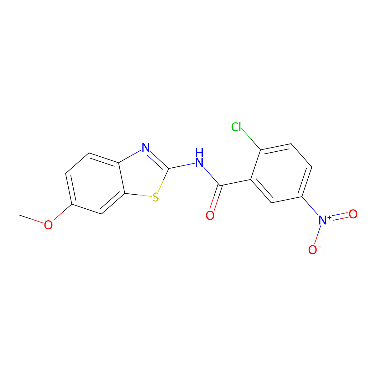 2-chloro-N-(6-methoxy-1,3-benzothiazol-2-yl)-5-nitrobenzamide molecular structure, CAS 300712-72-5