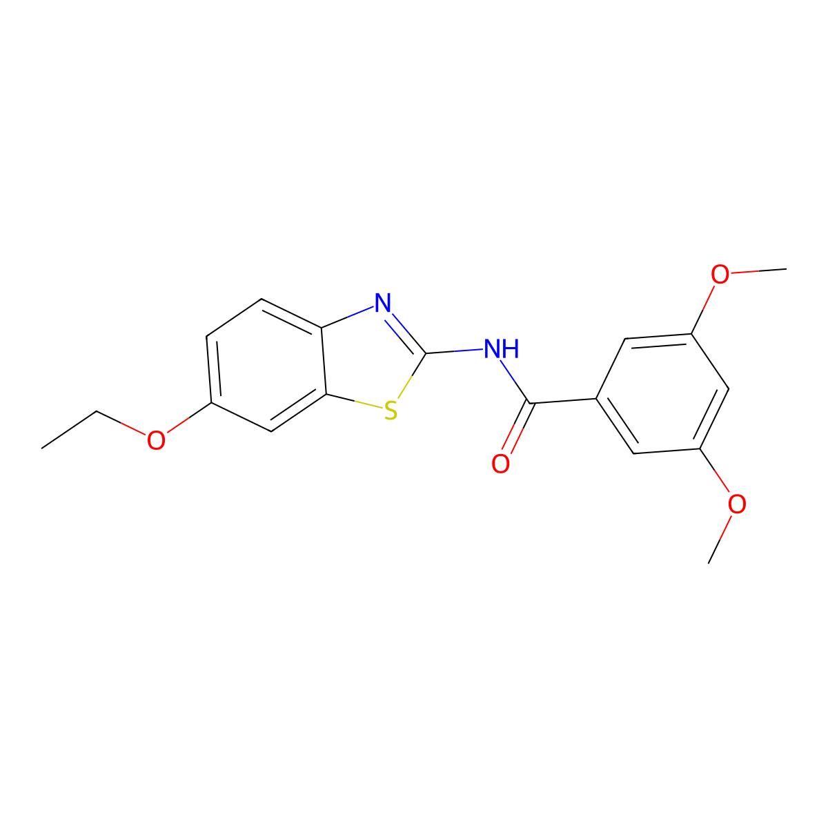 N-(6-ethoxy-1,3-benzothiazol-2-yl)-3,5-dimethoxybenzamide molecular structure, CAS 300712-78-1