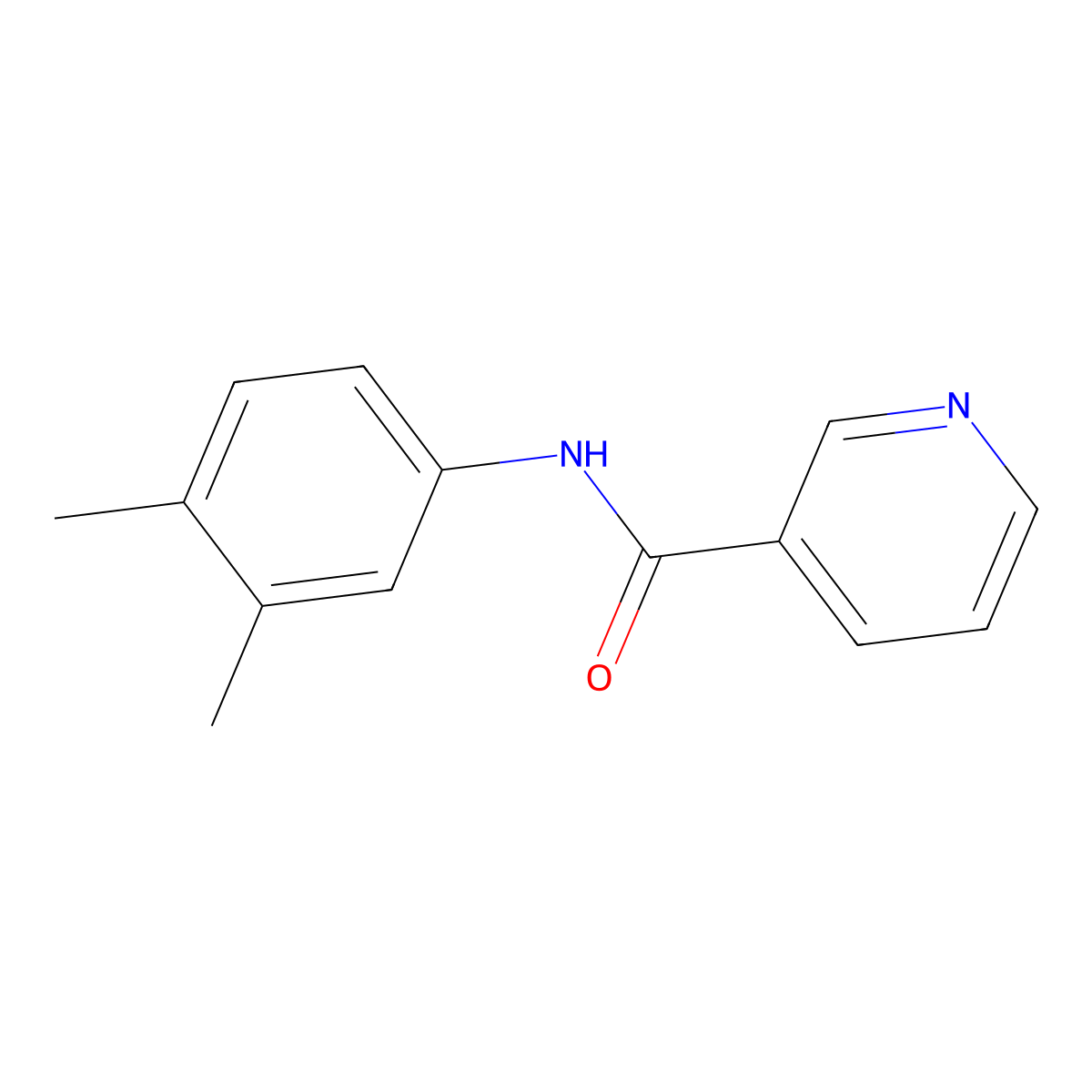 N-(3,4-dimethylphenyl)pyridine-3-carboxamide molecular structure, CAS 300713-11-5