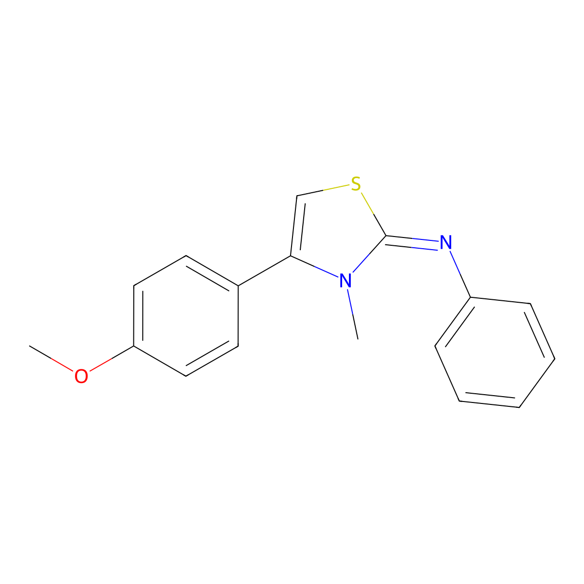 (2Z)-4-(4-methoxyphenyl)-3-methyl-N-phenyl-2,3-dihydro-1,3-thiazol-2-imine molecular structure, CAS 300713-46-6