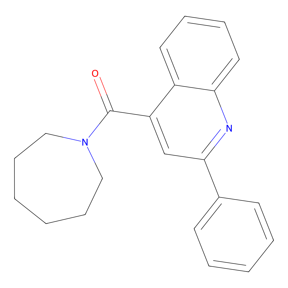 Azepan-1-yl(2-phenylquinolin-4-yl)methanone molecular structure, CAS 300713-91-1