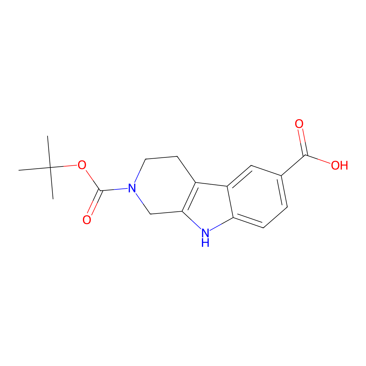 2-(Tert-butoxycarbonyl)-2,3,4,9-tetrahydro-1h-pyrido[3,4-b]indole-6-carboxylic acid molecular structure, CAS 300716-00-1
