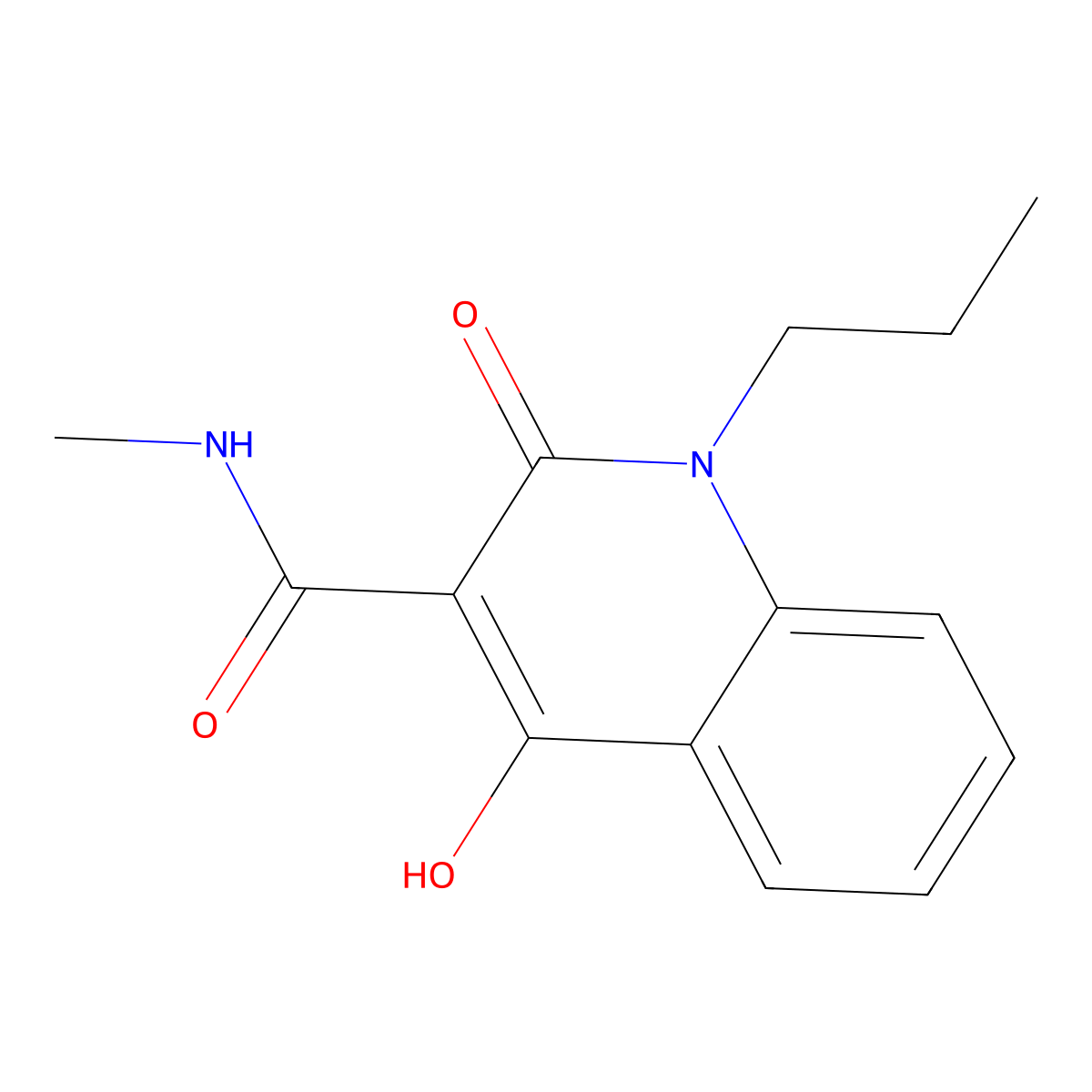 4-hydroxy-N-methyl-2-oxo-1-propyl-1,2-dihydroquinoline-3-carboxamide molecular structure, CAS 300716-04-5