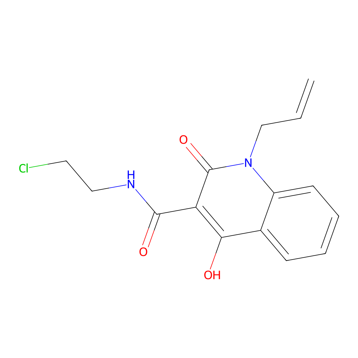 1-allyl-N-(2-chloroethyl)-4-hydroxy-2-oxo-1,2-dihydro-3-quinolinecarboxamide molecular structure, CAS 300716-08-9