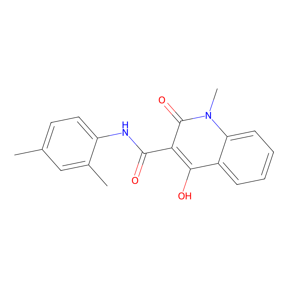 N-(2,4-Dimethylphenyl)-4-HO-1-methyl-2-oxo-1,2-dihydro-3-quinolinecarboxamide molecular structure, CAS 300716-20-5